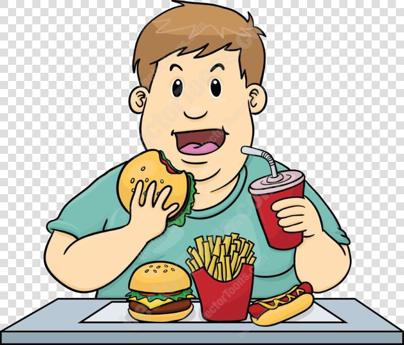 Eating Food Clipart Preview Of Transparent Png   Eating Junk Food Clipart Black And White  Png DownloadTransparent PNG