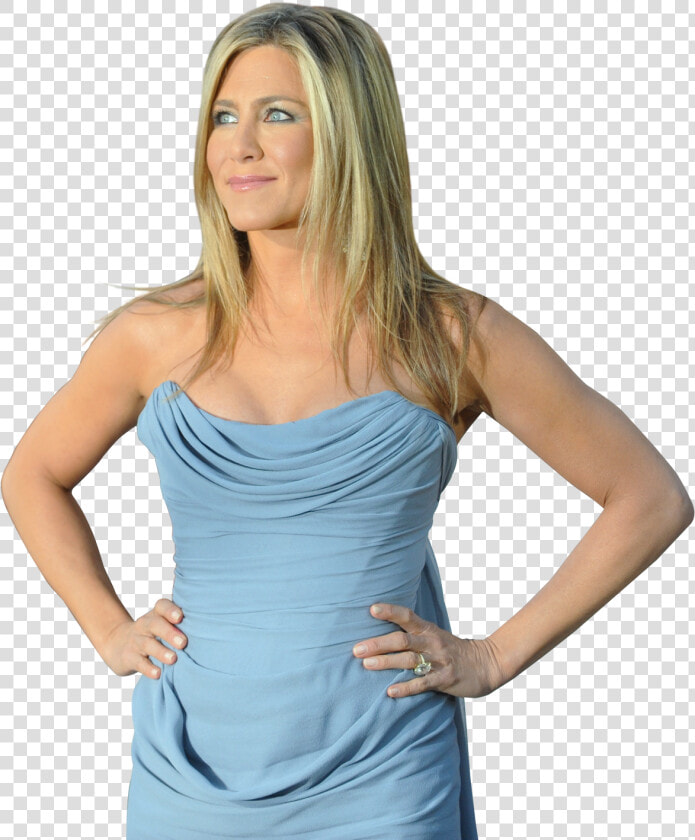 Jennifer Aniston Png Image   Jennifer Aniston Blue Dress  Transparent PngTransparent PNG