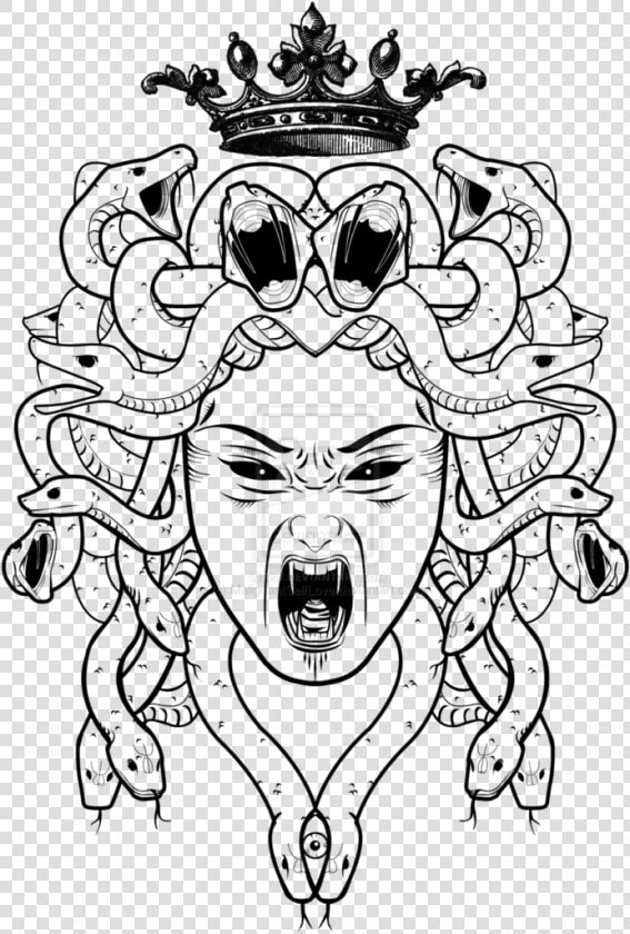 Black And White Medusa Gorgona Queen Tattoo Design   Medusa Vector Png  Transparent PngTransparent PNG