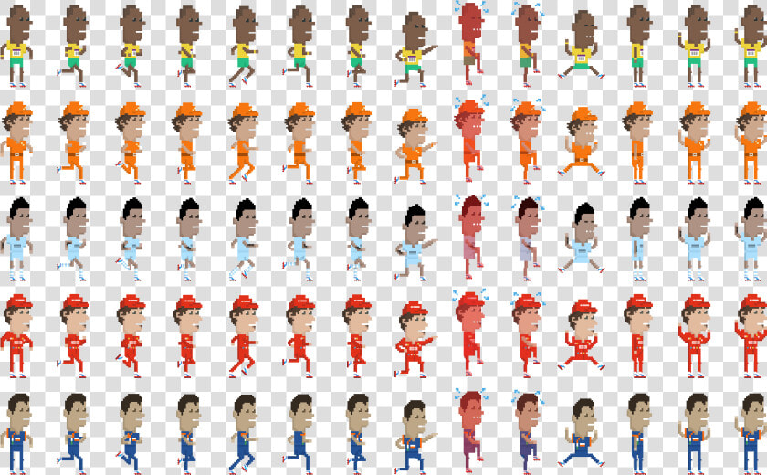 Usain Bolt Sprite Sheet   Png Download   Flat Design Sprite Sheet  Transparent PngTransparent PNG