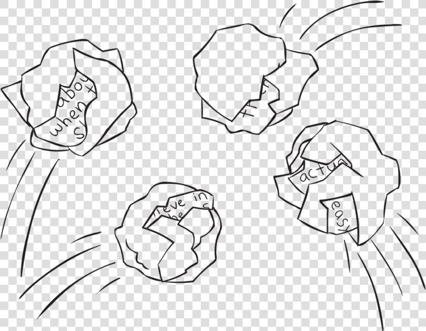 Balls Of Paper Scrunched Up Playing Snowball Toss Reflection   Sketch  HD Png DownloadTransparent PNG