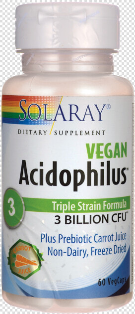 Solaray Vegan Acidophilus Plus Carrot Juice 3 Billion   Acidophilus Vegan  HD Png DownloadTransparent PNG