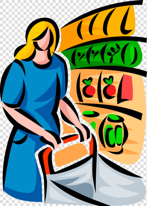 Vector Illustration Of Food Shopper With Shopping Cart   Shopping Supermarket Png Clipart  Transparent PngTransparent PNG