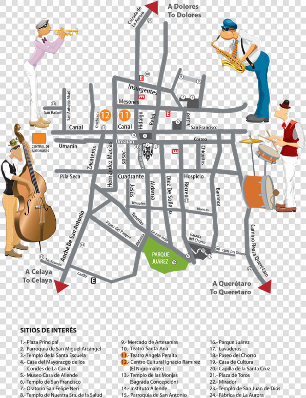 Mapa San Miguel De Allende   San Miguel De Allende  HD Png DownloadTransparent PNG