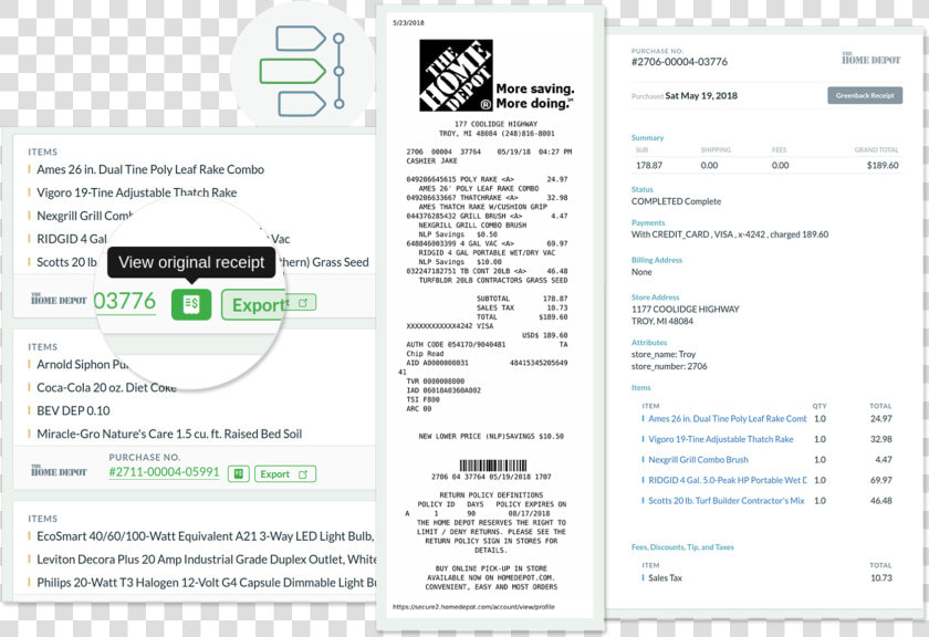 Home Depot Receipts   Home Depot Receipt 2019  HD Png DownloadTransparent PNG