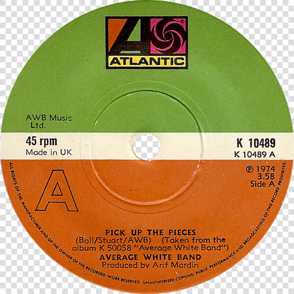 Pick Up The Pieces By Average White Band Uk Vinyl Side a   Ac Dc Hells Bells 45cat  HD Png DownloadTransparent PNG