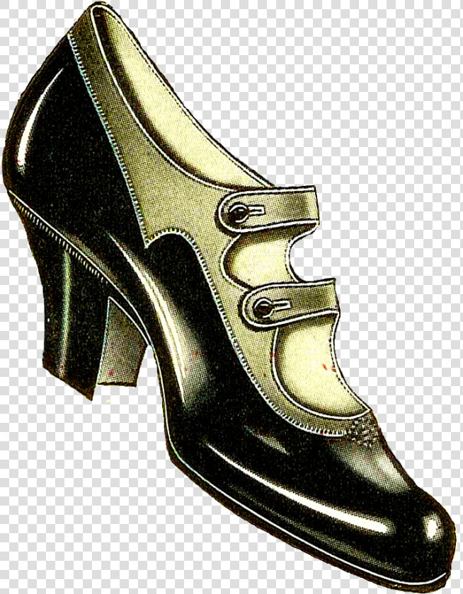 Shoe Clipart Old Fashioned   Vintage Ladies Shoe Clipart  HD Png DownloadTransparent PNG