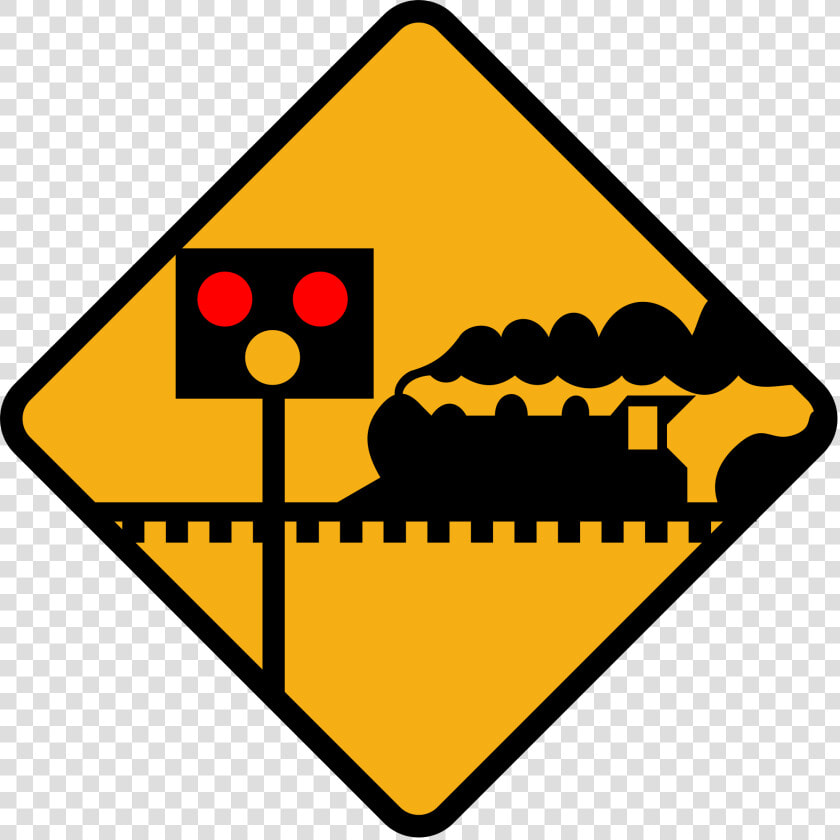 Clipart Slow Down Sign   Unprotected Level Crossing Ahead  HD Png DownloadTransparent PNG