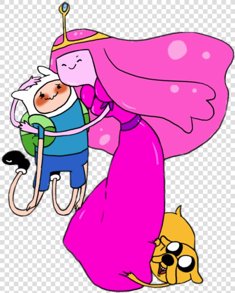 Adventure Time Princess Bubblegum Hugging Finn   Adventure Time Finn Jake Bubblegum  HD Png DownloadTransparent PNG