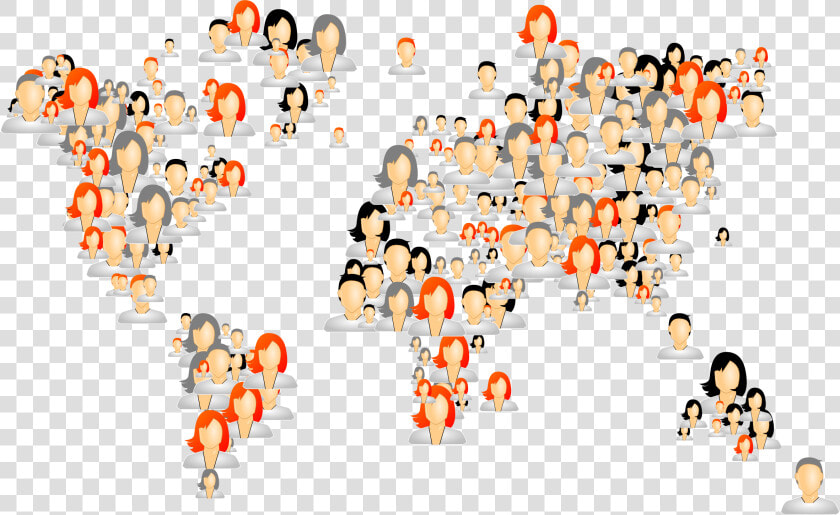 Avatars World Map Clip Arts   Millones De Personas En El Mundo  HD Png DownloadTransparent PNG