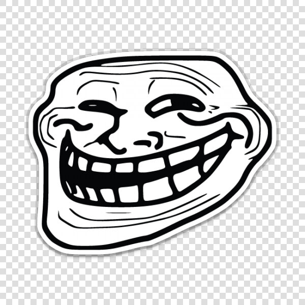 Troll Face Meme Shaped Sticker Unixstickers   Troll Face Meme Png  Transparent PngTransparent PNG