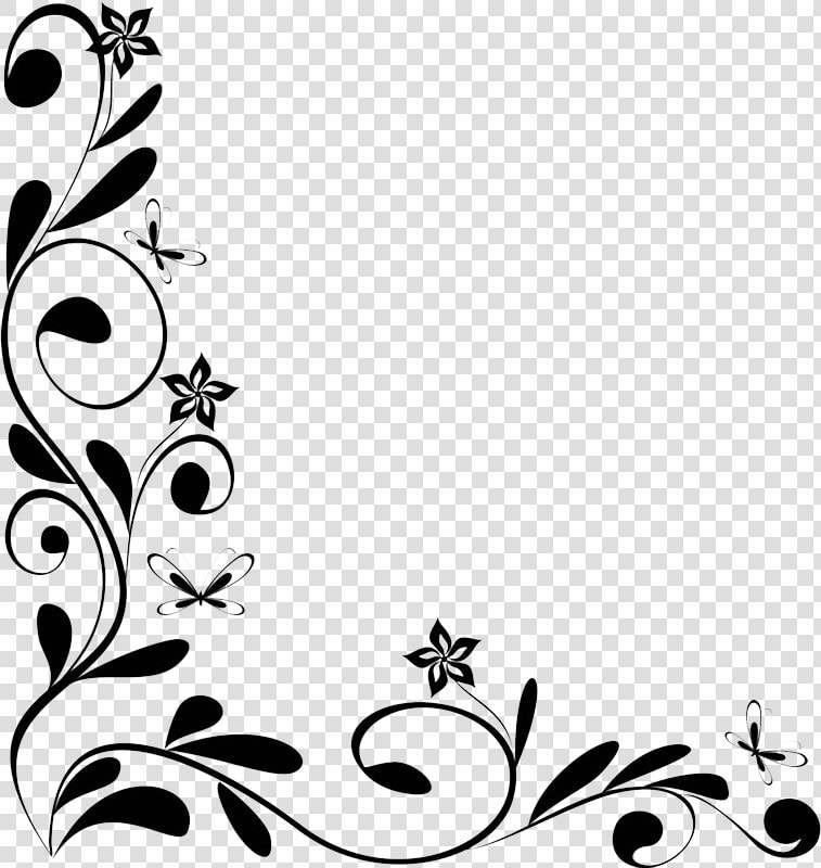 Flower Borders And Frames Clipart   Border Design Black And White  HD Png DownloadTransparent PNG