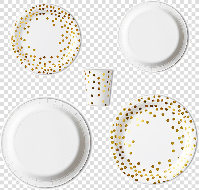 Gold Polka Dot Paper Plates Slider   Porcelain  HD Png DownloadTransparent PNG