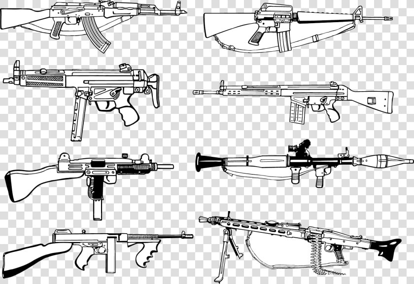 Firearm Weapon Ak 47 Machine Gun   Machine Gun Vector  HD Png DownloadTransparent PNG