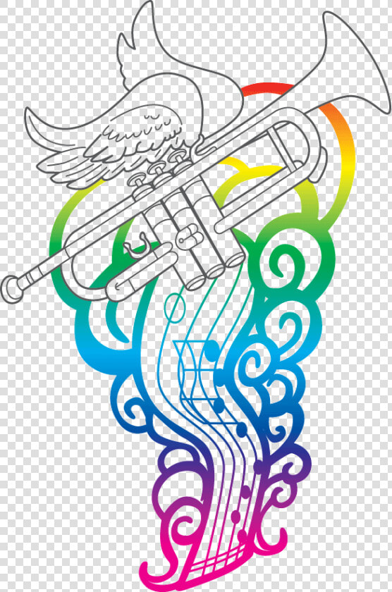 Trumpet Colored By Wendyskaleidoscope On Deviantart   Illustration  HD Png DownloadTransparent PNG