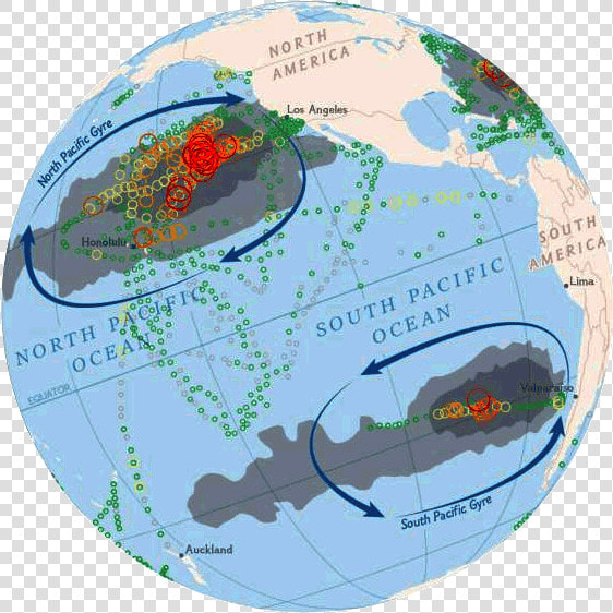 Pacific Ocean Gyres Map On Planet Earth Globe   Ocean  HD Png DownloadTransparent PNG