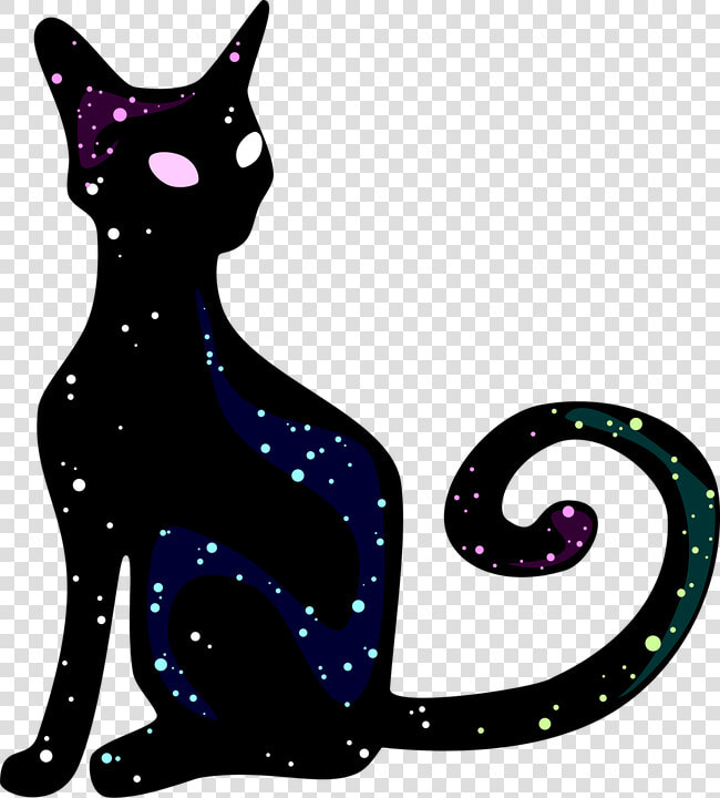 Cat  Cosmos  Black  Animal  Starry Sky  Silhouette   Illustration  HD Png DownloadTransparent PNG