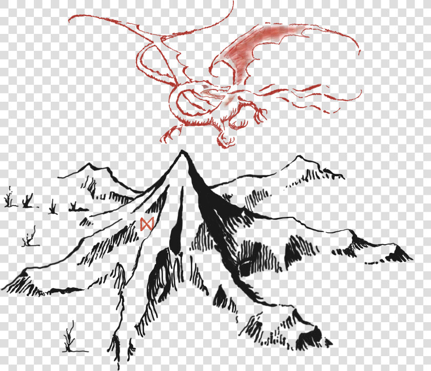 The Hobbit Smaug Bilbo Baggins Gandalf Lonely Mountain   Smaug And The Lonely Mountain  HD Png DownloadTransparent PNG