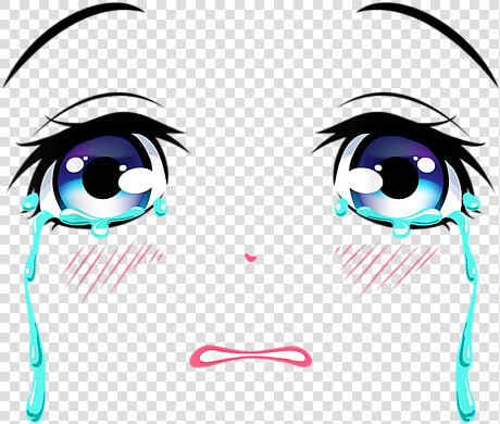 Closed Crying Anime Eyes  HD Png DownloadTransparent PNG