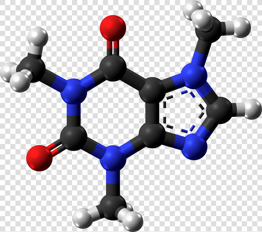 Chemistry electric Blue science clip Art circle   Caffeine Molecular Structure 3d  HD Png DownloadTransparent PNG