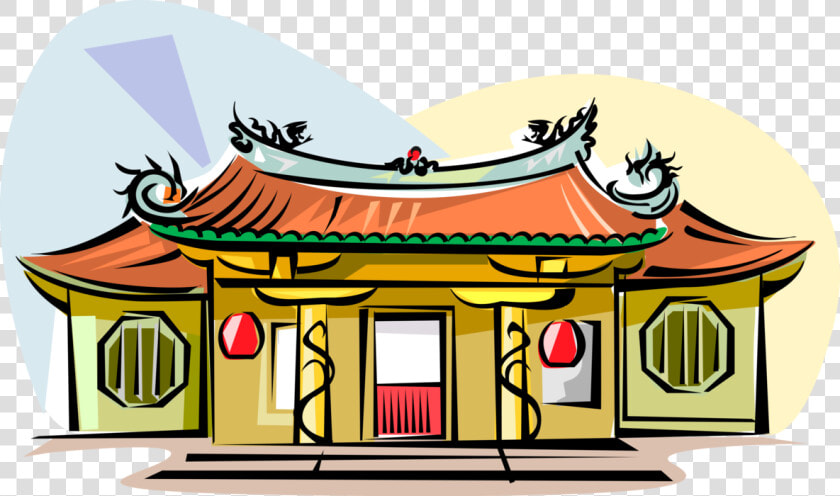 Vector Illustration Of Mengjia Longshan Temple  Wanhua   Cartoon Chinese Temple Png  Transparent PngTransparent PNG