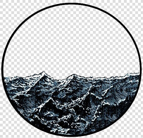  round  wave  sea  water  black  freetoedit  귀여운  picsart   Waves In A Circle  HD Png DownloadTransparent PNG