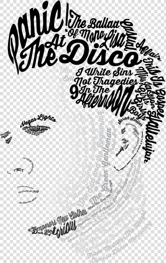 Every Panic Song Put Together Into Brendon Urie S Face   Panic At The Disco Coloring Page  HD Png DownloadTransparent PNG