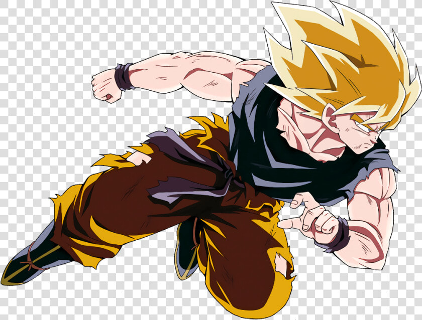 Son Goku Ssj Namek Render 2 Dokkan Battle  HD Png DownloadTransparent PNG