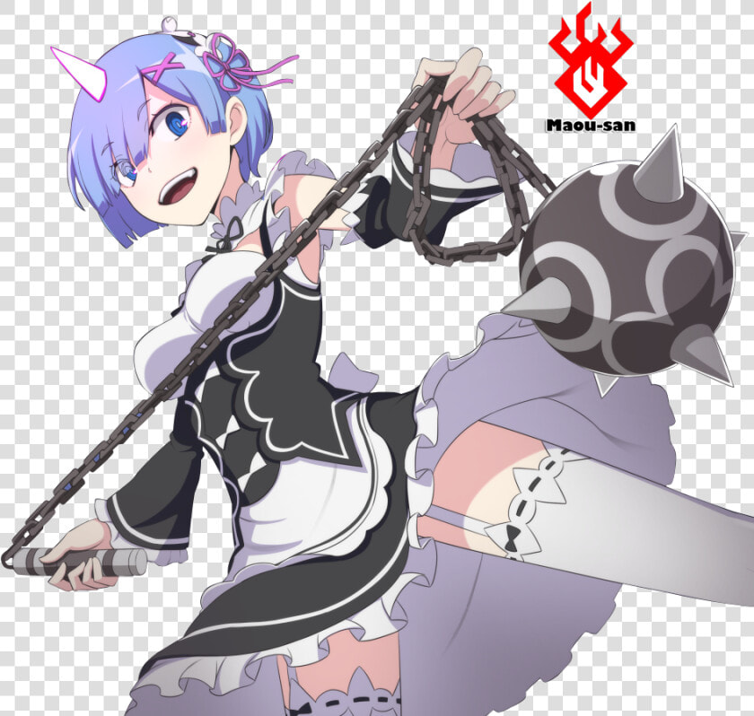 Zero Rem Oni   Re Zero Rem Flail  HD Png DownloadTransparent PNG