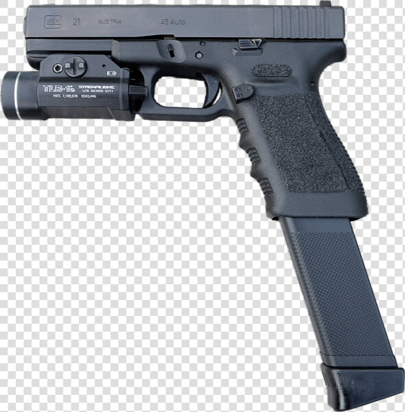 Pistol Glock 17 Firearm Glock   Glock With Extended Clip Transparent  HD Png DownloadTransparent PNG