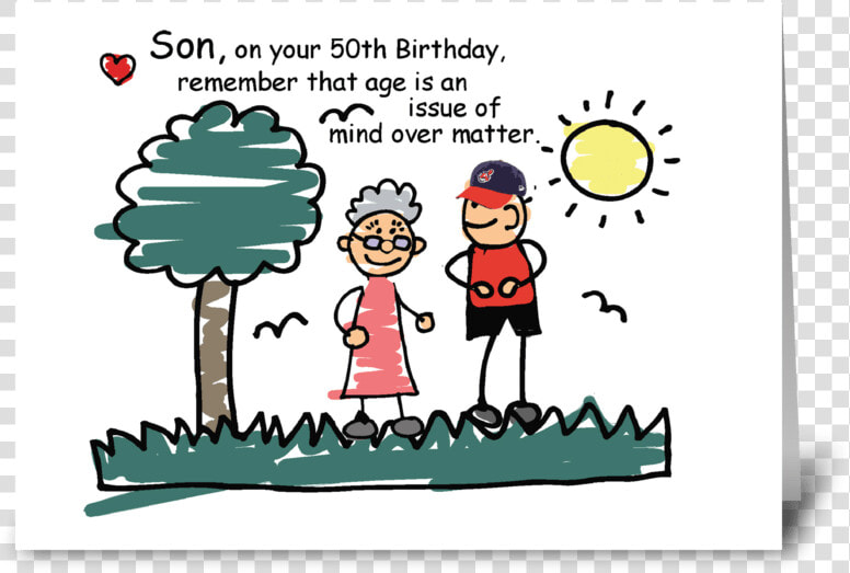 Son 50th Birthday Humorous Stick Figures Greeting Card   Happy Birthday Son Humour  HD Png DownloadTransparent PNG