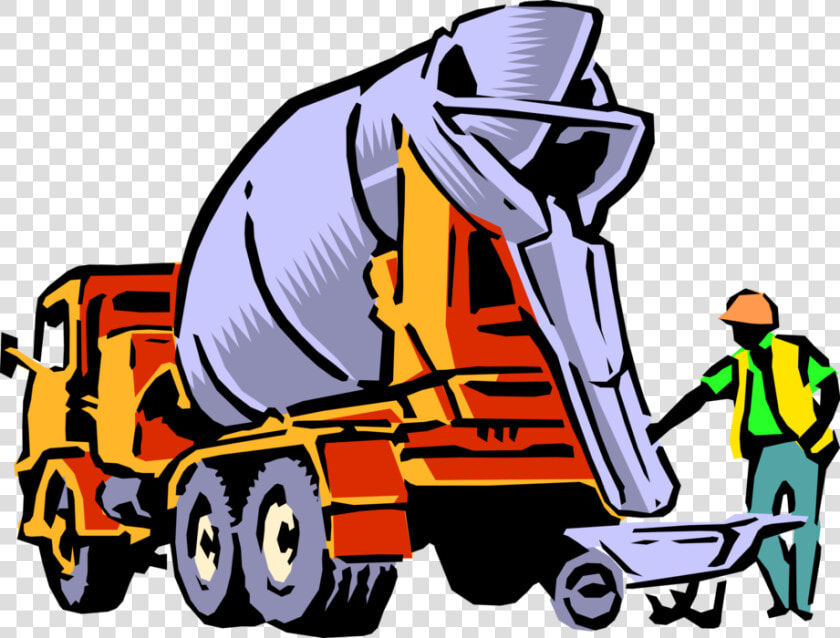 Vector Illustration Of Construction Industry Heavy   Cement Truck Clip Art  HD Png DownloadTransparent PNG