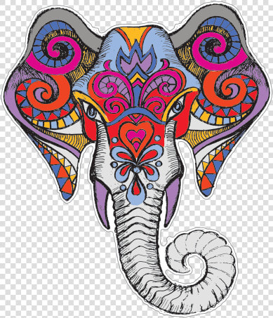 Patterned Drawing At Getdrawings   Indian Elephant Head Art  HD Png DownloadTransparent PNG