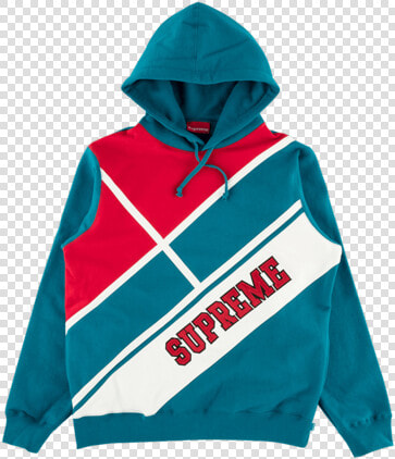 Supreme Diagonal Hooded Sweatshirt  HD Png DownloadTransparent PNG