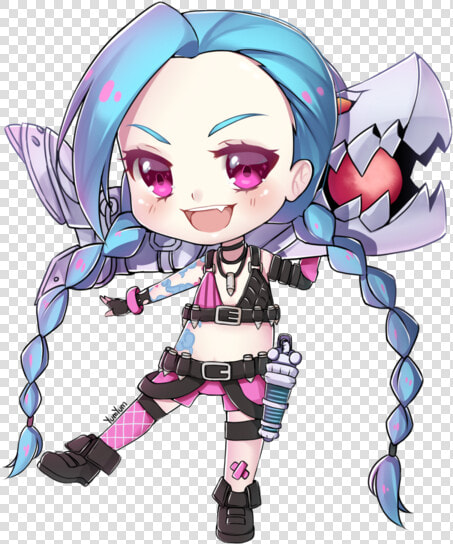 League Of Legends Jinx Chibi  HD Png DownloadTransparent PNG