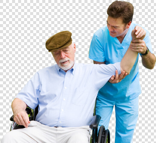 An Old Man And A Nurse Having A Physical Therapy   Elderly Physical Care  HD Png DownloadTransparent PNG