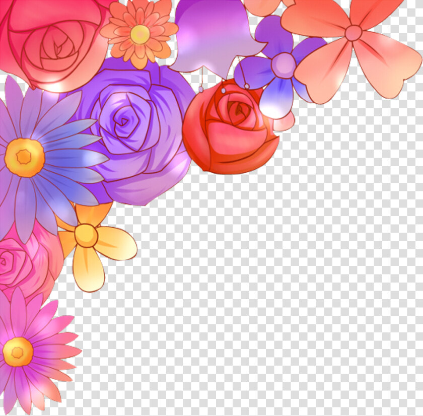 Flowers Corner Border Clipart   Png Download   Corner Flower Border Png  Transparent PngTransparent PNG