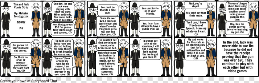 Clip Art Comic Strip Storyboard Por   Comics About The Bill Of Rights  HD Png DownloadTransparent PNG