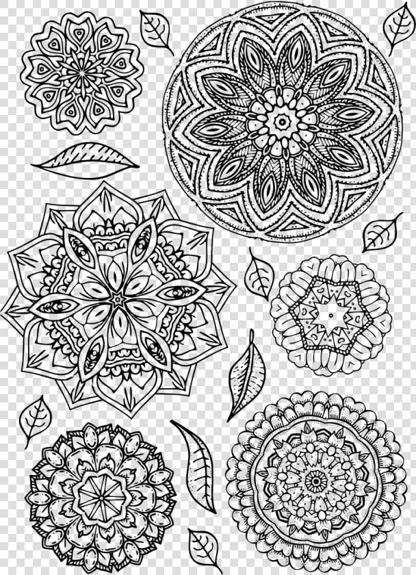 Mandala The 137 Small Mandalas Easy Designs Coloring   Line Art  HD Png DownloadTransparent PNG