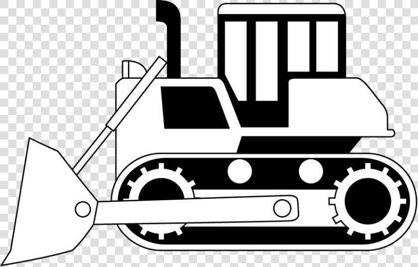 Bulldozer Heavy Machinery Architectural Engineering   Bulldozer Black And White  HD Png DownloadTransparent PNG