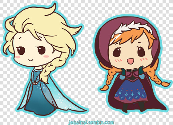 Frozen Elsa Tumblr Mz   Chibi Anna And Elsa  HD Png DownloadTransparent PNG