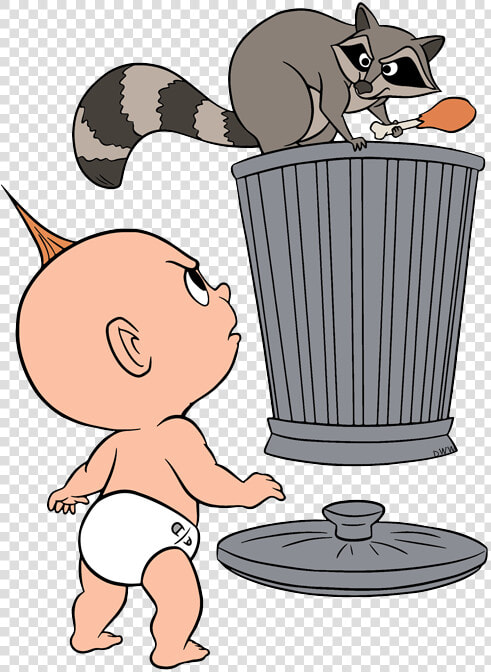 Baby Jack Jack Jack Jack  Racoon In Garbage Can   Jack Jack And Racoon  HD Png DownloadTransparent PNG