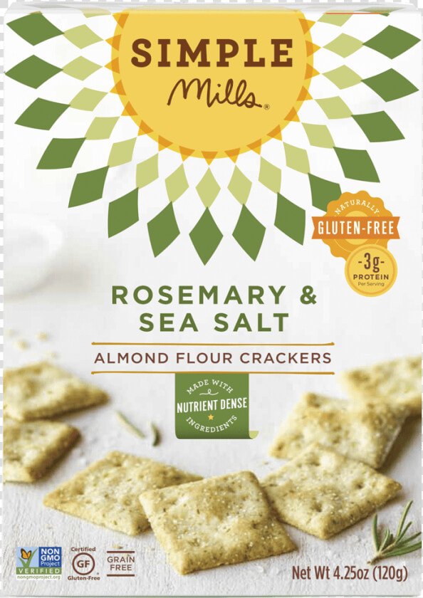 Simple Mills Rosemary  amp  Sea Salt Crackers   Rosemary Sea Salt Cracker  HD Png DownloadTransparent PNG