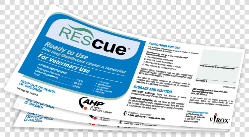 Rescue Disinfectant Label  HD Png DownloadTransparent PNG