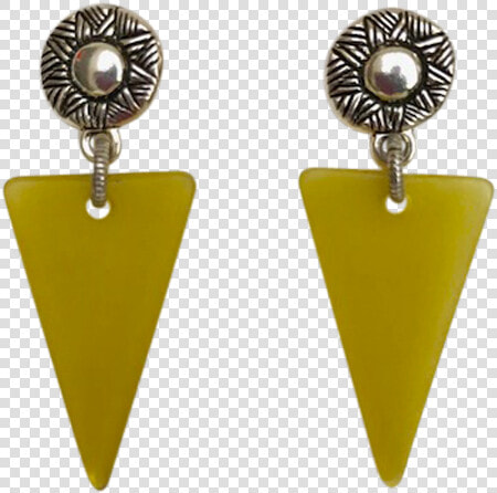 Silver Sun Motif Post Green Triangle Earrings Class   Earrings  HD Png DownloadTransparent PNG