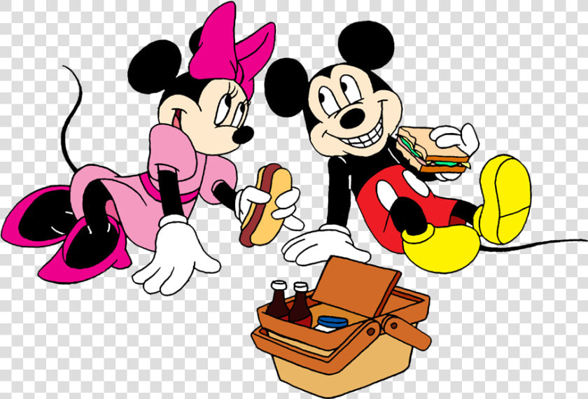 Mickey And Minnie On A Picnic By Lionkingrulez On Clipart   Mickey And Minnie Picnic  HD Png DownloadTransparent PNG