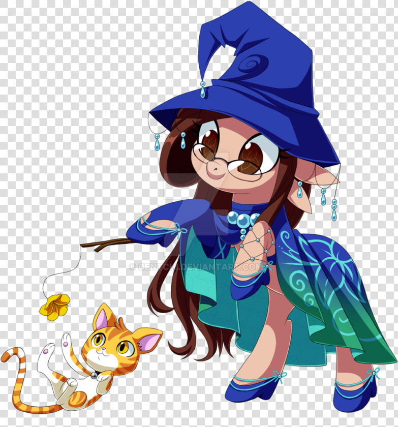 Centchi  Cat  Clothes  Dress  Hat  Magic Wand  Obtrusive   Cartoon  HD Png DownloadTransparent PNG