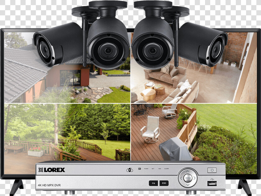 8 channel System With 4 Wireless Security Cameras And   Wireless Security Camera  HD Png DownloadTransparent PNG