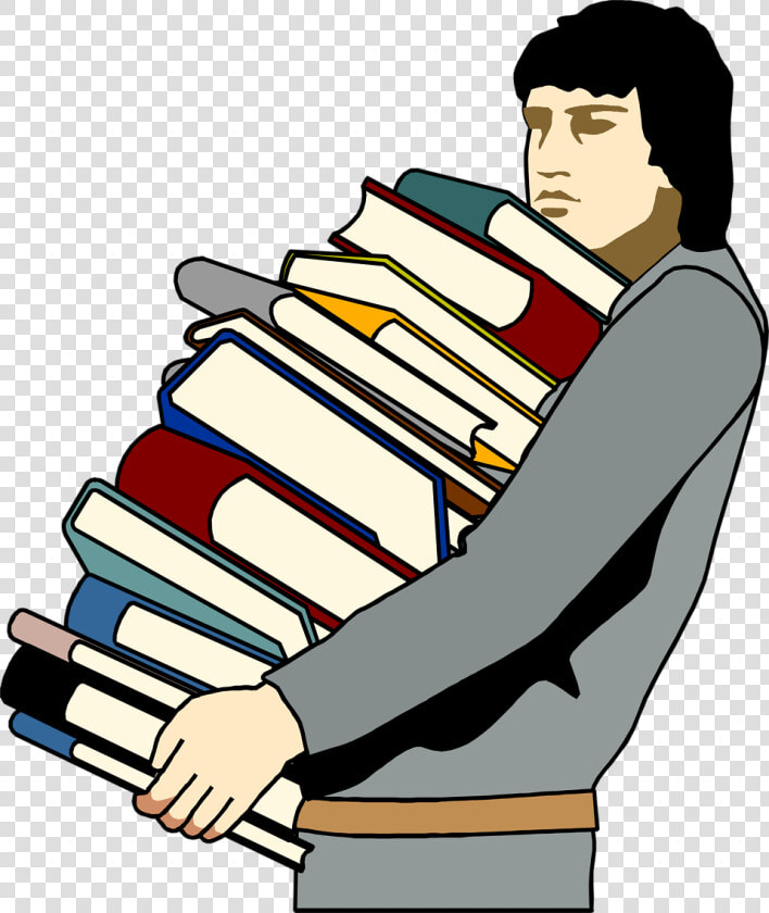 Stack Of Books Clipart Png   Carrying Lots Of Books  Transparent PngTransparent PNG