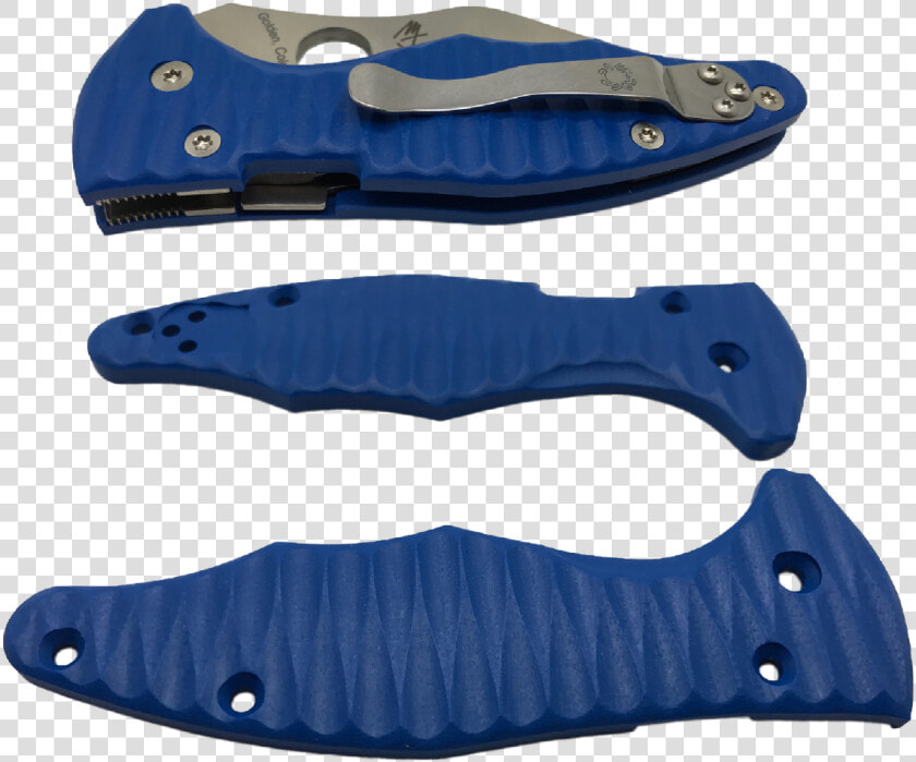 Allen Putman Blue Grooved G10 Yojimbo 2 Blade Scales   Utility Knife  HD Png DownloadTransparent PNG